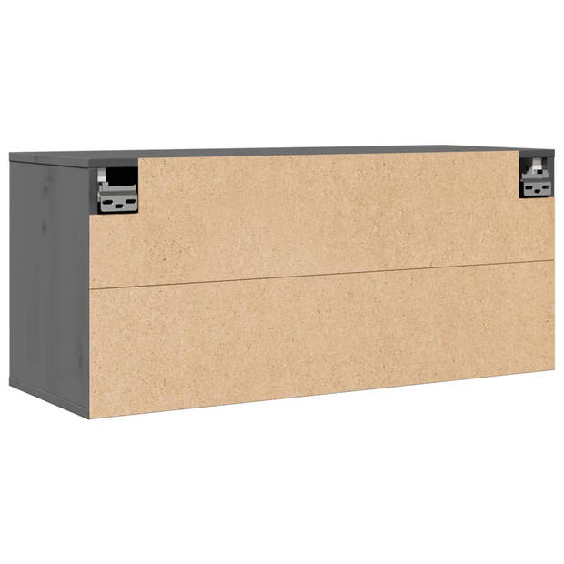 vidaXL Wandkast 80x30x35 cm massief grenenhout grijs