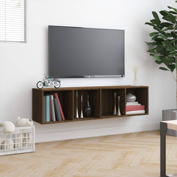 vidaXL Boekenkast / tv-meubel 143x30x36 cm bruin eikenkleurig