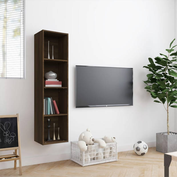 vidaXL Boekenkast / tv-meubel 143x30x36 cm bruin eikenkleurig