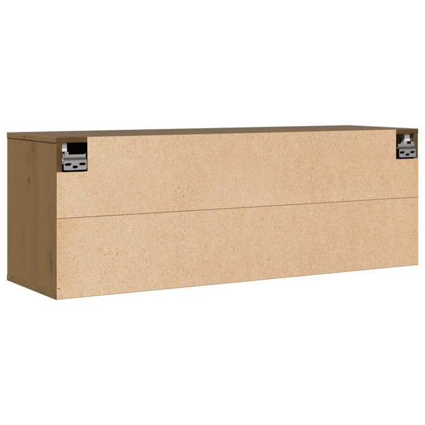 vidaXL Wandkast 100x30x35 cm massief grenenhout honingbruin