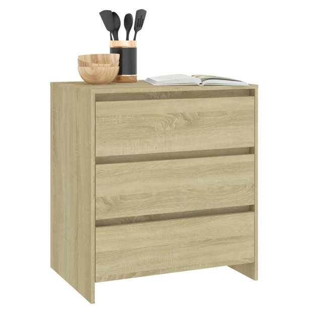 The Living Store Dressoir Bijzetkast - 70 x 41 x 75 cm - Sonoma Eiken - Inclusief Montage - Voldoende Opbergruimte