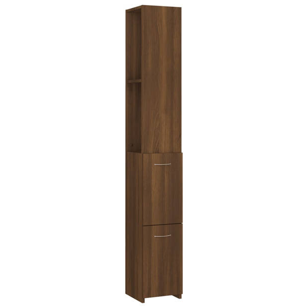 vidaXL Badkamerkast 25x26,5x170 cm bewerkt hout bruin eikenkleur