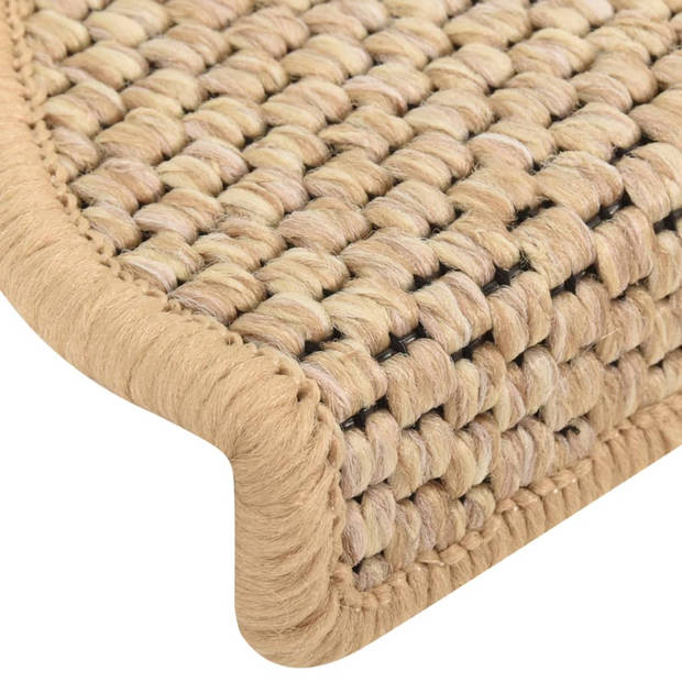 vidaXL Trapmatten zelfklevend 15 st sisal-look 65x21x4 cm lichtbeige