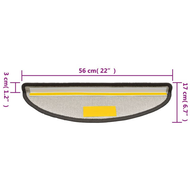 vidaXL Trapmatten 10 st 56x17x3 cm donkergrijs