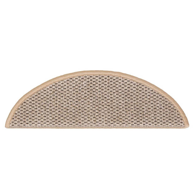 vidaXL Trapmatten zelfklevend 15 st sisal-look 56x17x3 cm lichtbeige