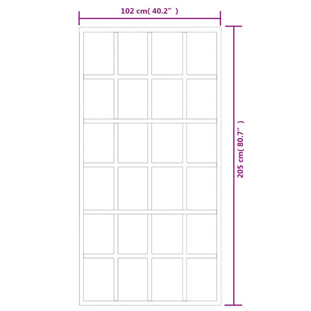 vidaXL Schuifdeur 102x205 cm ESG-glas en aluminium zwart