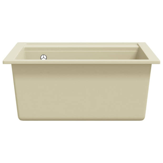 vidaXL Gootsteen enkele bak graniet beige