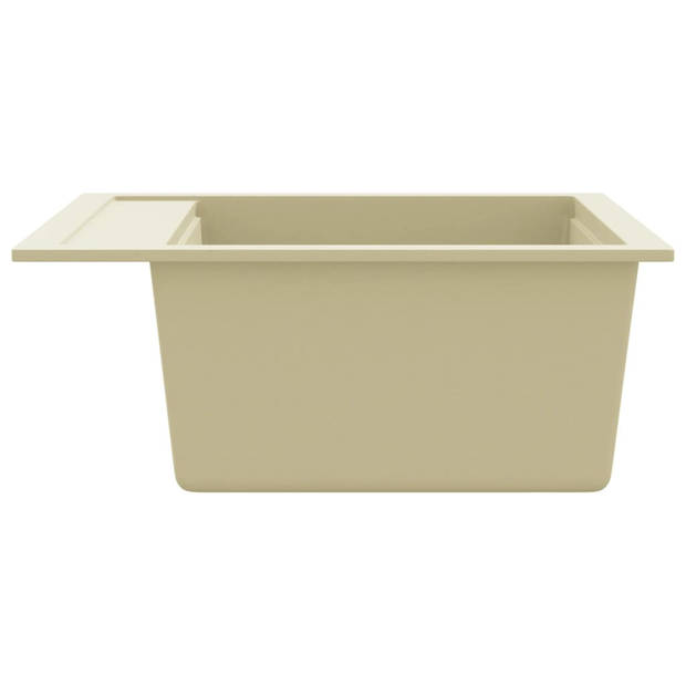 vidaXL Gootsteen enkele bak graniet beige