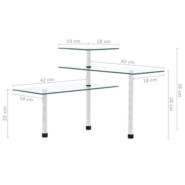 vidaXL Hoekkastje keuken 3-laags gehard glas