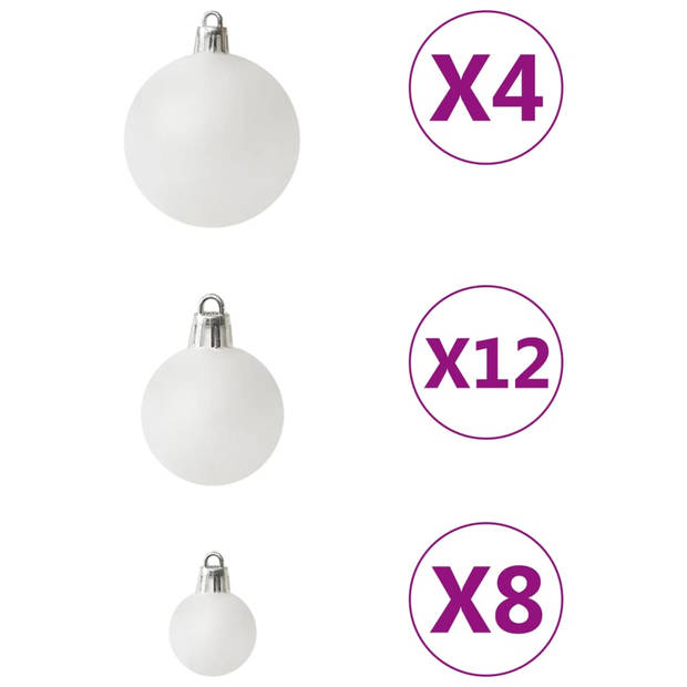 vidaXL 100-delige Kerstballenset wit