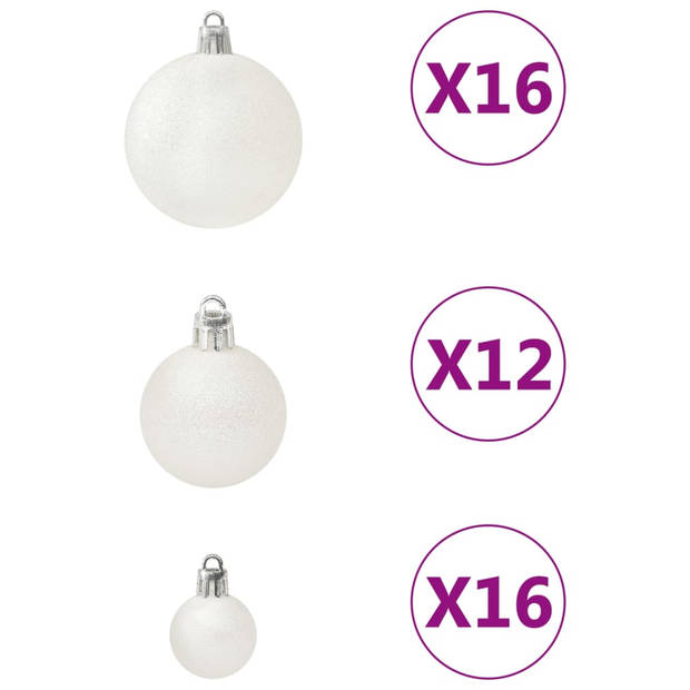 vidaXL 100-delige Kerstballenset wit