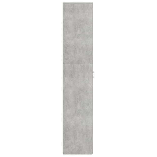 The Living Store Schoenenkast - Betongrijs - 80 x 35.5 x 180 cm - Met 2 deuren en 6 schappen