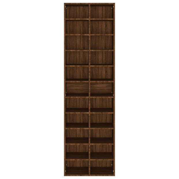 The Living Store Schoenenrekken - 183 cm - 22 schappen - Bruineiken - Bewerkt hout