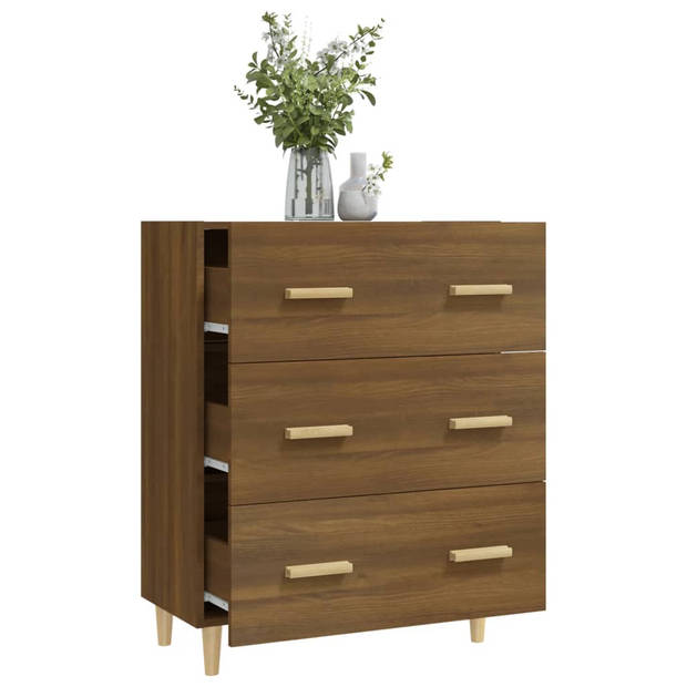 The Living Store Dressoir - Bruineiken - 70 x 34 x 90 cm - Bewerkt hout