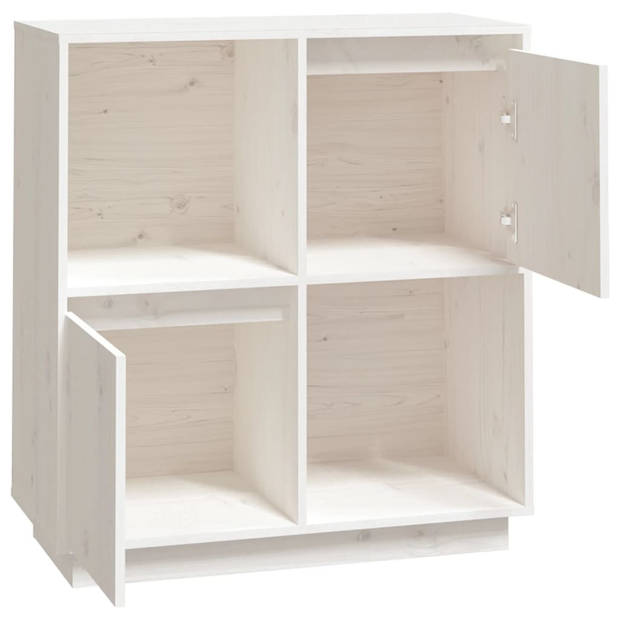 The Living Store Dressoir - Grenenhout - 74 x 35 x 80 cm - Wit