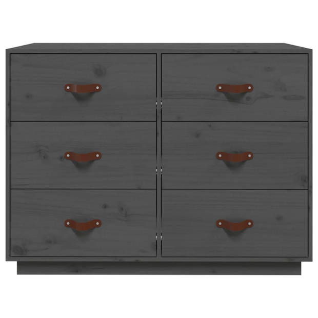 The Living Store Houten Dressoir - Massief Grenenhout - 100 x 40 x 75 cm - Grijs