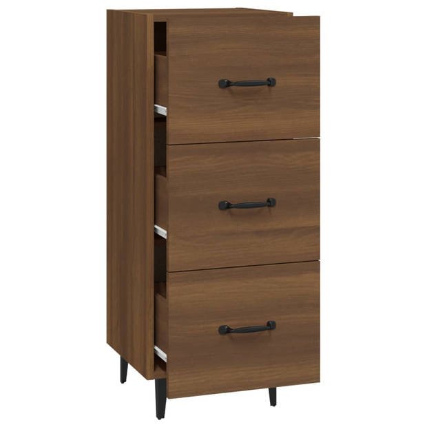 vidaXL Dressoir 34,5x34x90 cm bewerkt hout bruin eikenkleur