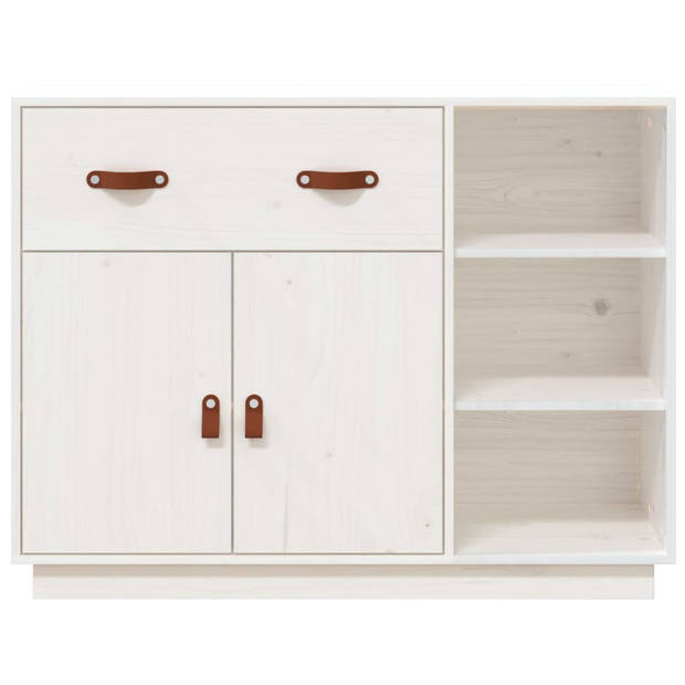 vidaXL Dressoir 98,5x40x75 cm massief grenenhout wit