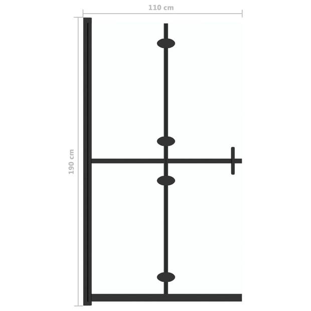 vidaXL Inloopdouchewand inklapbaar 110x190 cm ESG-glas transparant