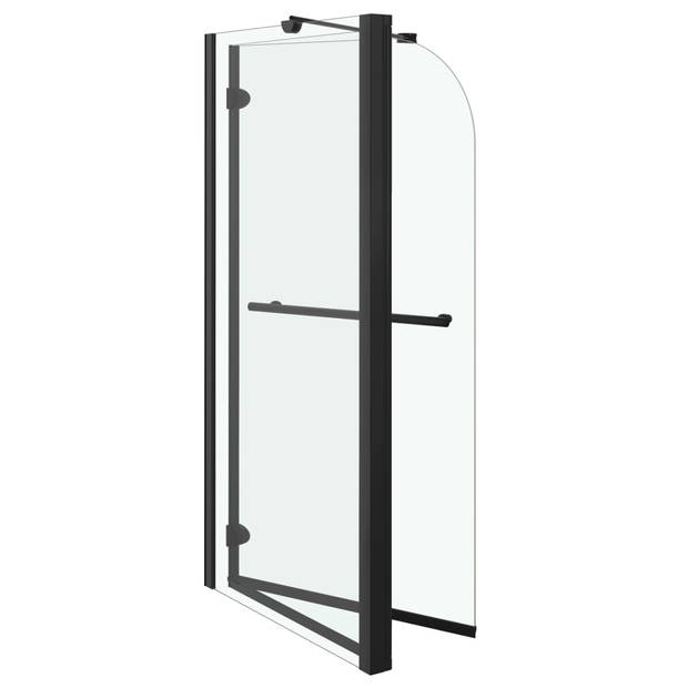 vidaXL Douche klapwand 120x68x130 cm ESG zwart