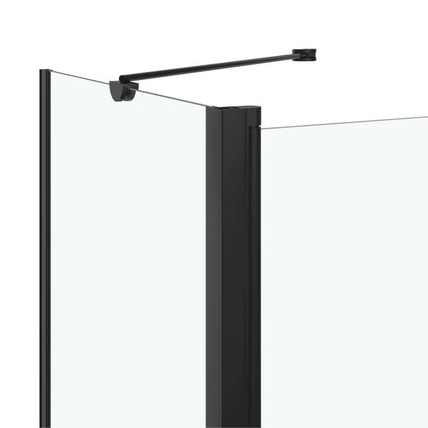 vidaXL Douche klapwand 120x68x130 cm ESG zwart