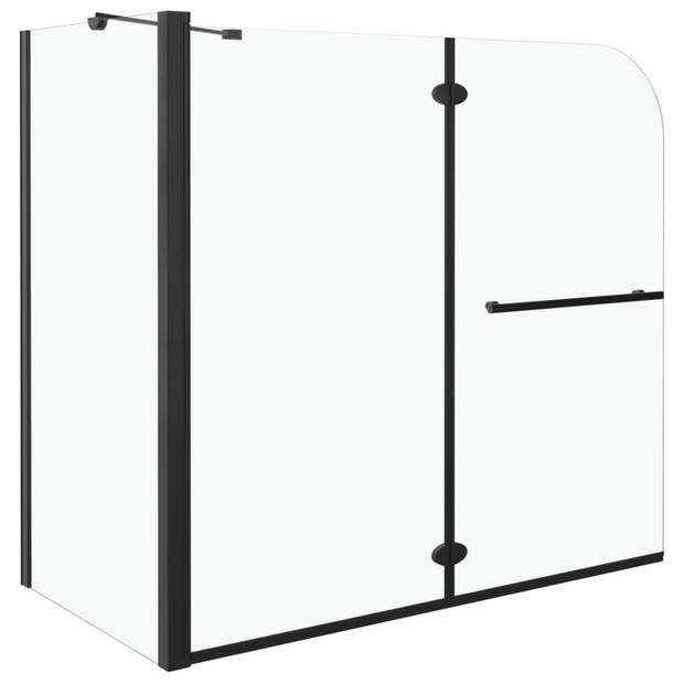 vidaXL Douche klapwand 120x68x130 cm ESG zwart