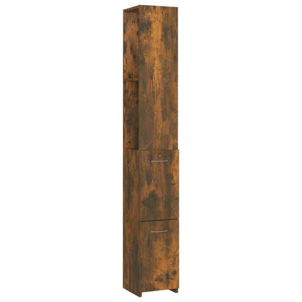 vidaXL Badkamerkast 25x26,5x170 cm bewerkt hout gerookt eikenkleurig