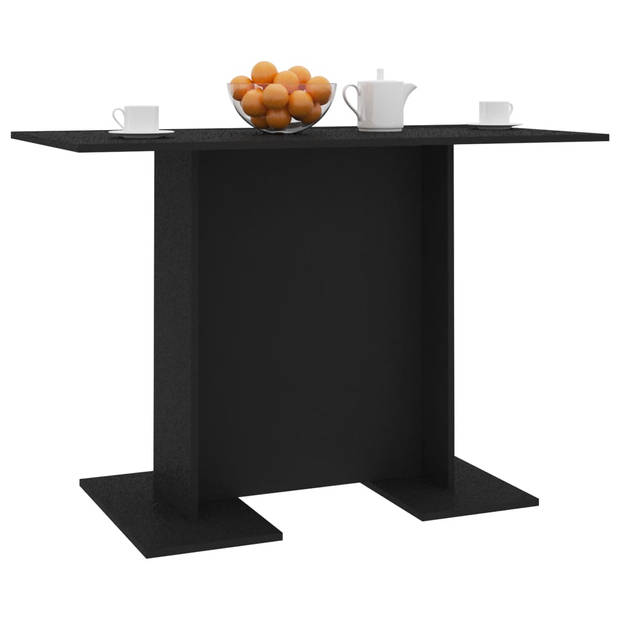 The Living Store Eetkamertafel - Zwart bewerkt hout - 110 x 60 x 75 cm (LxBxH)