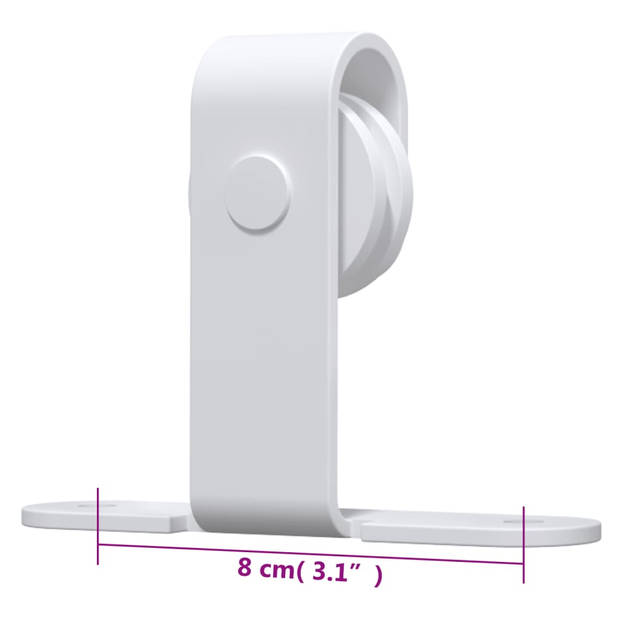 vidaXL Ophangset voor minischuifdeur 122 cm koolstofstaal wit