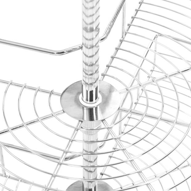 vidaXL Draadmand keuken 2-laags 270 graden 71x71x80 cm zilverkleurig