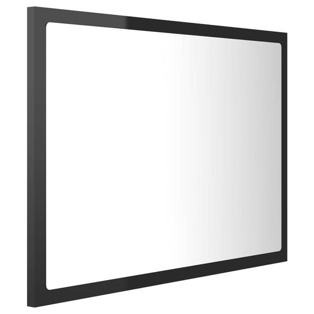 vidaXL Badkamerspiegel LED 60x8,5x37 cm acryl hoogglans zwart