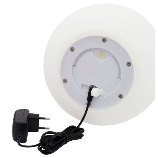 Eurotrail Lamp/bloempot LED oplaadbaar rond 38 cm