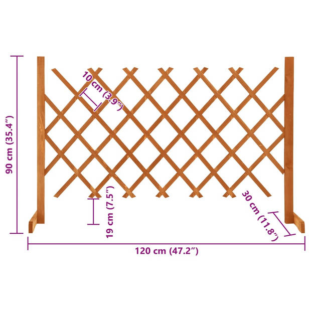 vidaXL Tuinlatwerk 120x90 cm massief vurenhout oranje