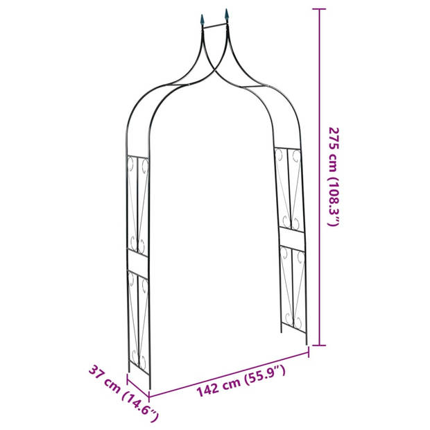 vidaXL Tuinboog 120x38x258 cm ijzer donkergroen