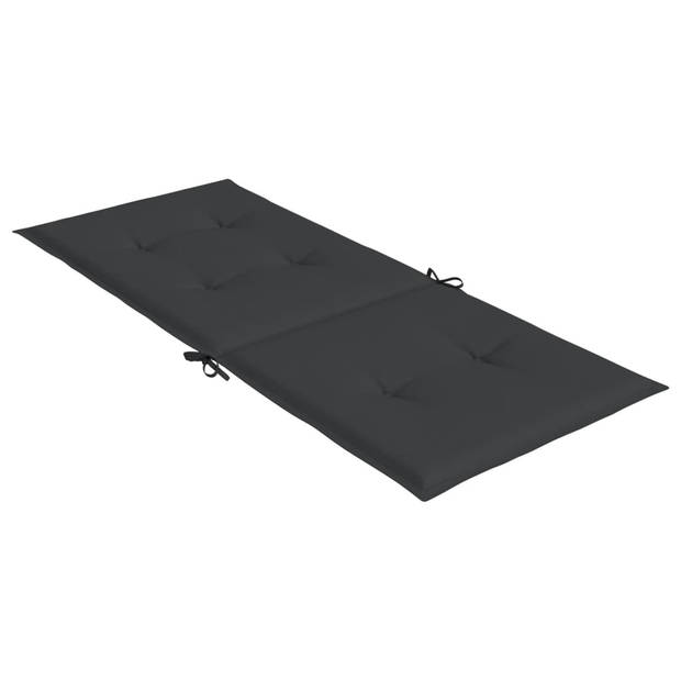 The Living Store Tuinstoelkussen - Polyester - 120 x 50 x 3 cm - Zwarte kleur