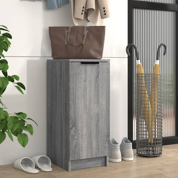 The Living Store Schoenenkast - Grijs Sonoma Eiken - 30 x 35 x 70 cm - Stevig Materiaal