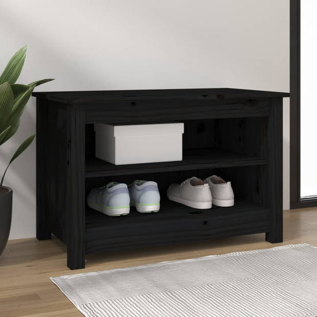 The Living Store Schoenenkast - Grenenhout - 70 x 38 x 45.5 cm - Trendy ontwerp