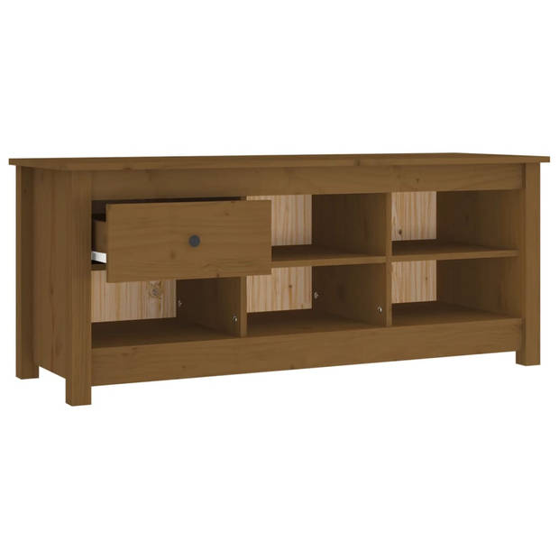 The Living Store Schoenenkast - Massief grenenhout - 110 x 38 x 45.5 cm - Honingbruin