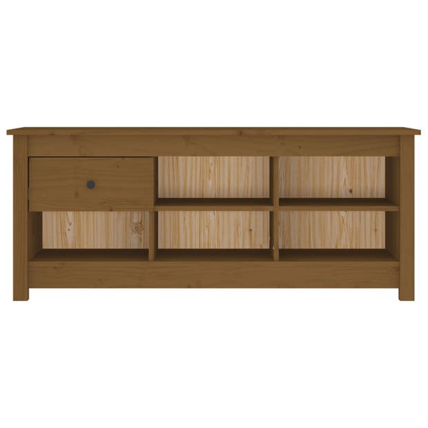 The Living Store Schoenenkast - Massief grenenhout - 110 x 38 x 45.5 cm - Honingbruin