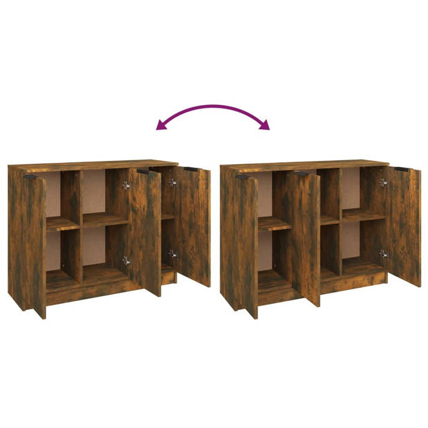 The Living Store Dressoir 90-5x30x70 cm bewerkt hout gerookt eikenkleurig - Keukenkast
