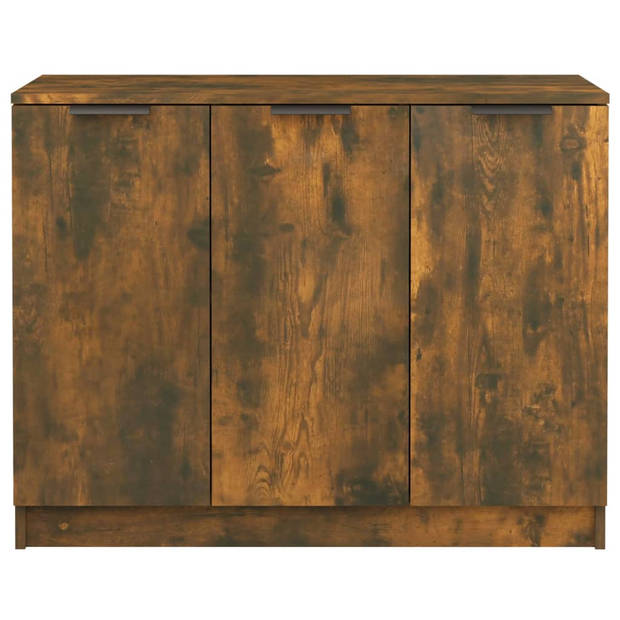 The Living Store Dressoir 90-5x30x70 cm bewerkt hout gerookt eikenkleurig - Keukenkast