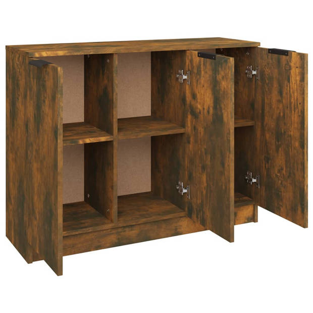 The Living Store Dressoir 90-5x30x70 cm bewerkt hout gerookt eikenkleurig - Keukenkast