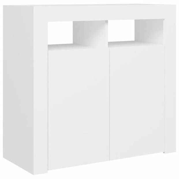 vidaXL Dressoir met LED-verlichting 80x35x75 cm wit