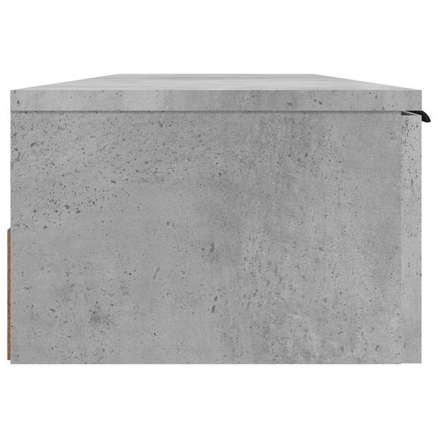 The Living Store Wandkast Betongrijs 102x30x20 cm - Stevig bewerkt hout