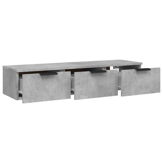 The Living Store Wandkast Betongrijs 102x30x20 cm - Stevig bewerkt hout