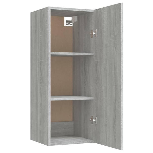 vidaXL Wandkast 34,5x34x90 cm bewerkt hout grijs sonoma eikenkleurig