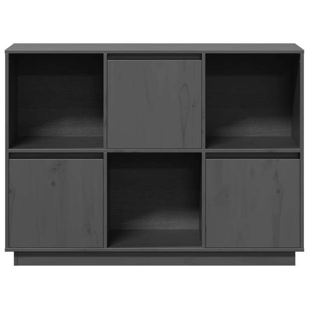 vidaXL Dressoir 110,5x35x80 cm massief grenenhout grijs