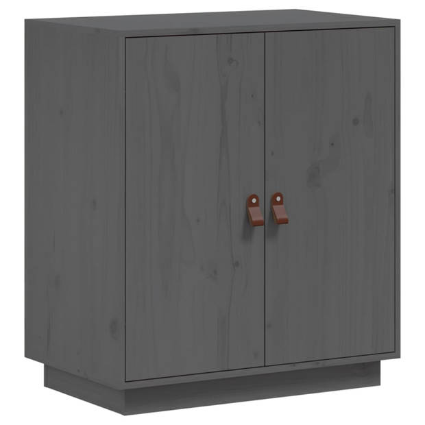 vidaXL Dressoir 65,5x40x75 cm massief grenenhout grijs