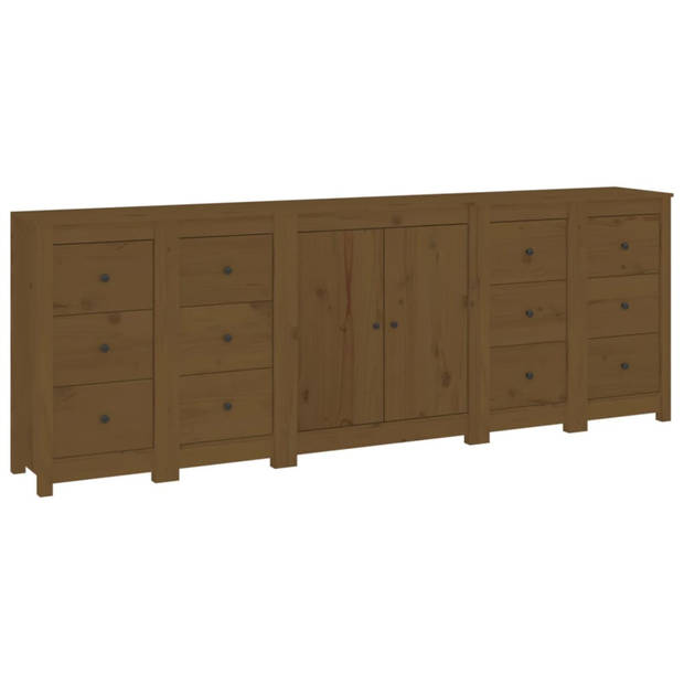 vidaXL Dressoir 230x35x80 cm massief grenenhout honingbruin