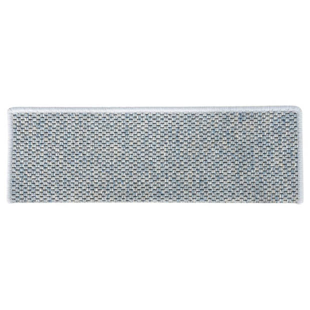 vidaXL Trapmatten zelfklevend 15 st sisal-look 65x21x4 cm blauw